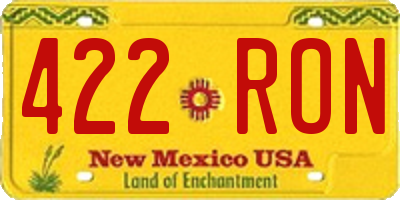 NM license plate 422RON