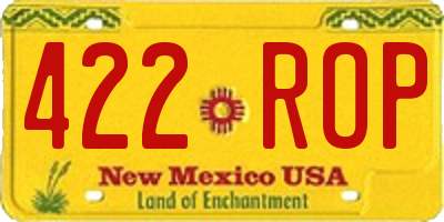 NM license plate 422ROP