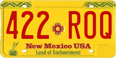 NM license plate 422ROQ