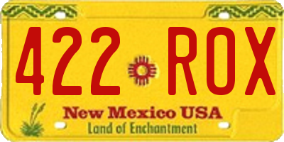 NM license plate 422ROX