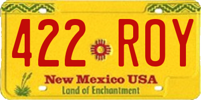 NM license plate 422ROY