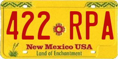 NM license plate 422RPA