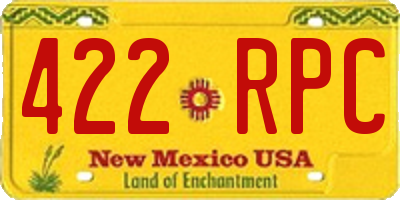 NM license plate 422RPC