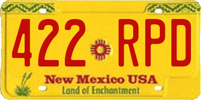 NM license plate 422RPD