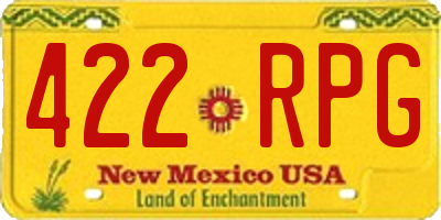 NM license plate 422RPG