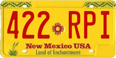 NM license plate 422RPI