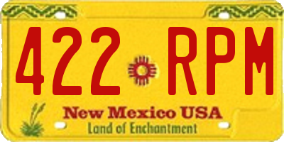 NM license plate 422RPM