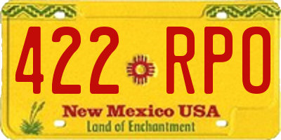 NM license plate 422RPO