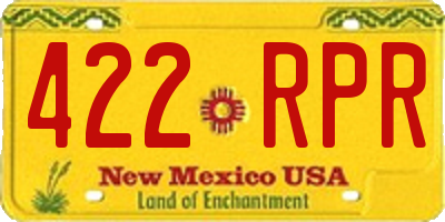 NM license plate 422RPR