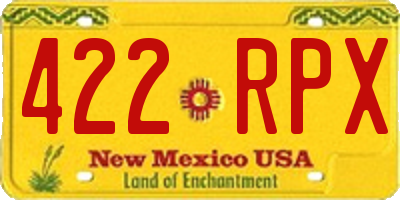 NM license plate 422RPX