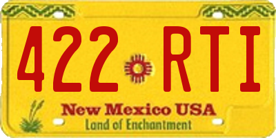 NM license plate 422RTI