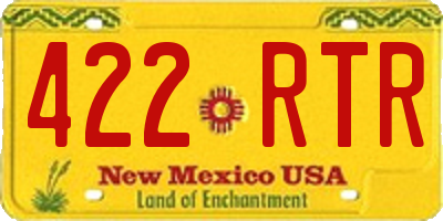 NM license plate 422RTR