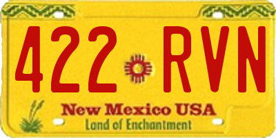NM license plate 422RVN