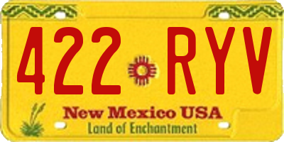 NM license plate 422RYV