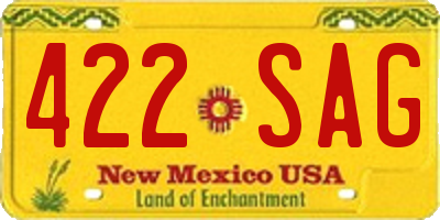 NM license plate 422SAG
