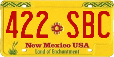 NM license plate 422SBC