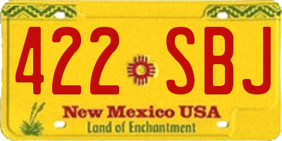 NM license plate 422SBJ