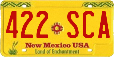 NM license plate 422SCA