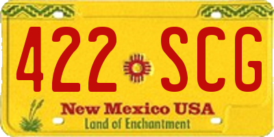 NM license plate 422SCG