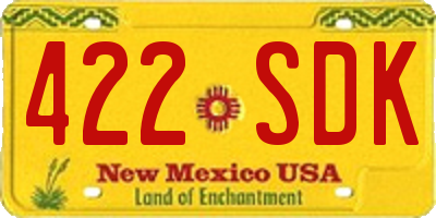NM license plate 422SDK