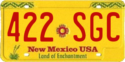 NM license plate 422SGC