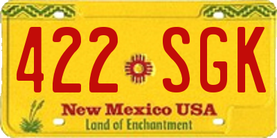 NM license plate 422SGK