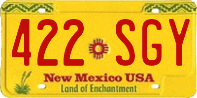 NM license plate 422SGY
