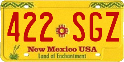 NM license plate 422SGZ