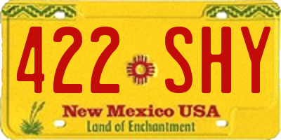 NM license plate 422SHY