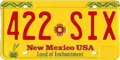 NM license plate 422SIX