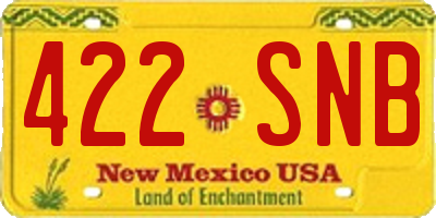 NM license plate 422SNB