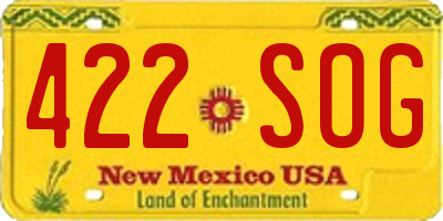 NM license plate 422SOG