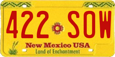 NM license plate 422SOW