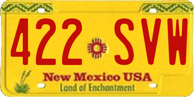 NM license plate 422SVW
