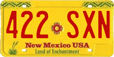 NM license plate 422SXN