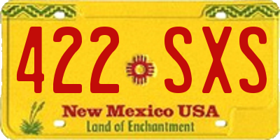 NM license plate 422SXS