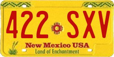 NM license plate 422SXV