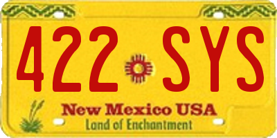 NM license plate 422SYS