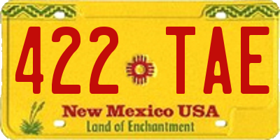 NM license plate 422TAE