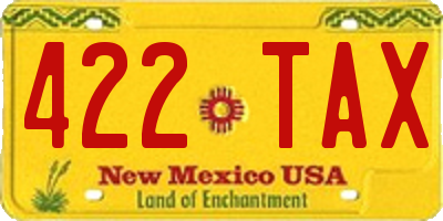 NM license plate 422TAX