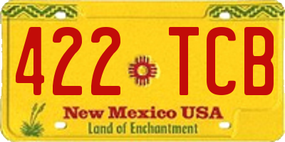 NM license plate 422TCB