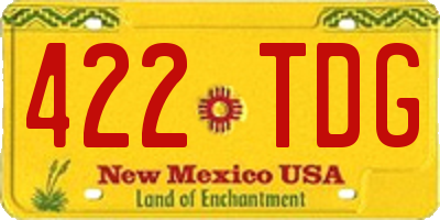 NM license plate 422TDG