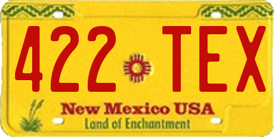NM license plate 422TEX
