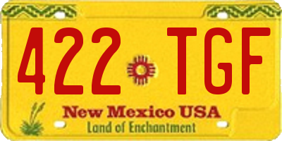 NM license plate 422TGF