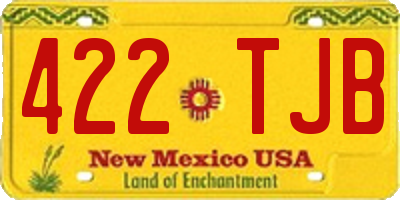 NM license plate 422TJB
