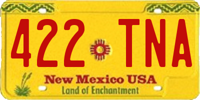 NM license plate 422TNA