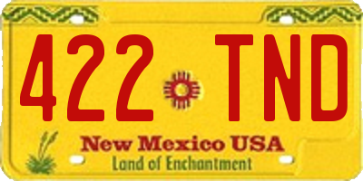 NM license plate 422TND