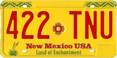 NM license plate 422TNU