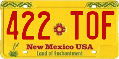 NM license plate 422TOF
