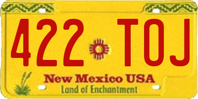 NM license plate 422TOJ